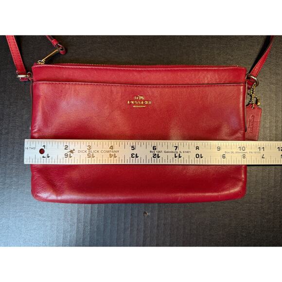 Coach Red Leather East West Crossbody Bag *READ - Picture 16 of 16